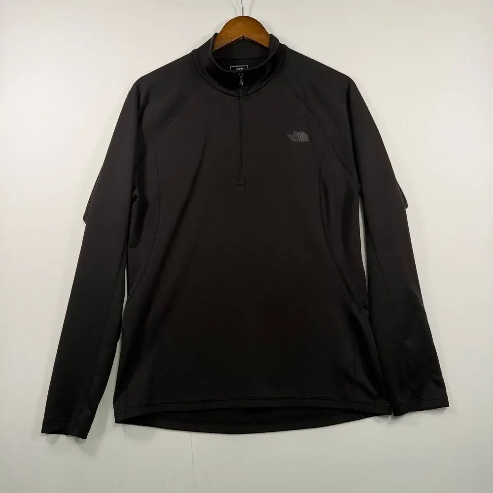 The North Face Men’s M 1/4 Zip Base Layer Black Lightweight Hiking Gorpcore